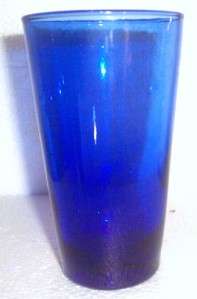 COBALT BLUE SOLID GLASS ANCHOR HOCKING TUMBLERS 16 OZ  