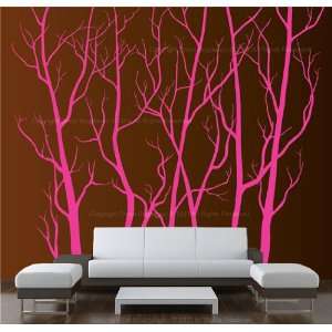  Wall Art Decor Removable Large Hot Pink Vinyl Tree Forest Sticker 