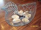 Vintage high quality Chicken hen wire egg basket with wooden eggs