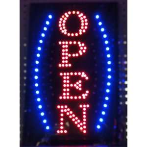 Flashing neon LED Open Sign 22 X 13 inch,with blue flashing light 