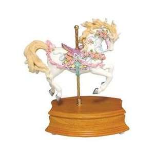  Animated Mini Carousel Horse with Roses and Beads 