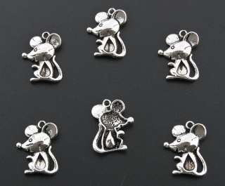 30 Tibetan Silver Animal Mouse Charms Pendants B269  
