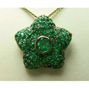  2.70tcw Flower Power Colombian Emerald Pave Floral 