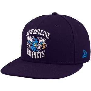  New Era New Orleans Hornets Purple 59FIFTY Primary Logo 