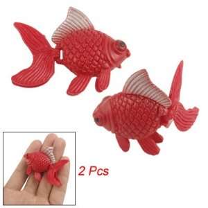   Simulated Plastic Red Goldfish Decor 2 Pcs for Fish Tank