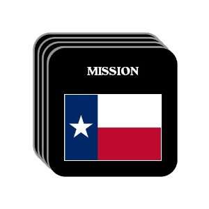  US State Flag   MISSION, Texas (TX) Set of 4 Mini Mousepad 