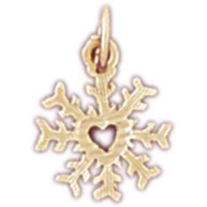 14kt Yellow Gold Snow Flake Pendant Jewelry