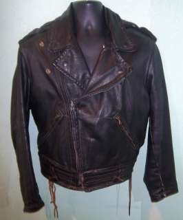   Vintage Horsehide Leather Rockabilly Motorcycle Jacket M/44  