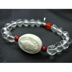   Snow Crystal With Lucky Symbol Old Sliver And Coral