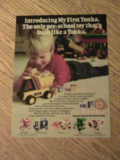 1987 MY FIRST TONKA ADVERTISEMENT TOY TRUCK AD BOY PLAY  