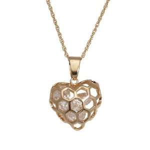 Wo Ai Ni Gold Plated Crystal Heart Necklace