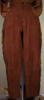   POLO RALPH LAUREN COLLECTION Brown Suede Riding Pants Fringe 6 $1,995