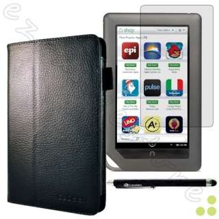 Genuine Leather Case Cover + 2x Screen Protectors + Stylus for Nook 