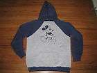 Vintage Mickey Mouse Grey and Navy Hooded Sweatshirt