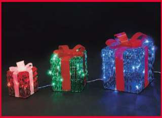 LED PVC CHRISTMAS GIFT BOXES PRESENTS LIGHTS OUTDOOR YARD 