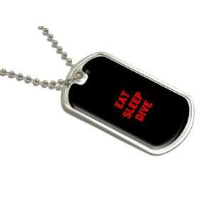  Eat Sleep Dive   Military Dog Tag Luggage Keychain 