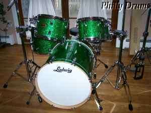 New Ludwig Centennial Drum Kit Set Green Sparkle Lacquer  