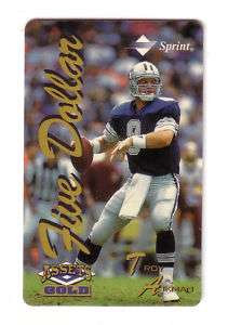 1995 Classic Troy Aikman Five Dollar Phone Cards (5)  