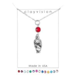 Clayvision Girl Scout Brownie Charm Necklace with Birthstone/Favorite 