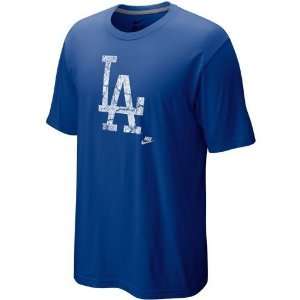  Los Angeles Dodgers Cooperstown Dugout Logo T Shirt (Blue 