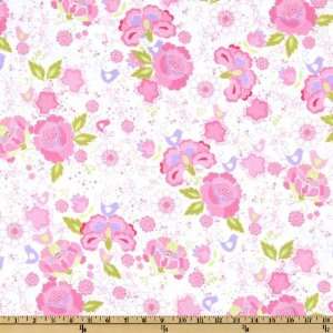 Wide Fabri Quilt Cuddle Flannel Novelties Delicate Floral Pink Fabric 