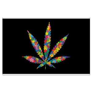  Large Poster Marijuana Flowers 60s 