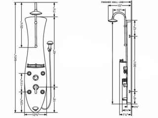 Hydrotherapy Shower Column PL 21006 W   H 59 x W 13  