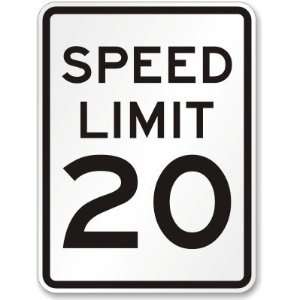  Speed Limit 20 MPH Diamond Grade Sign, 24 x 18 Office 