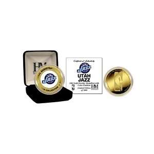 HIGHLAND MINT   UTAH JAZZ   24KT GOLD & COLOR COMMEMMORATIVE COIN