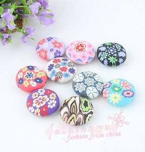 100pcs MixColor Handmade Polymer Clay Oblate beads 20mm  