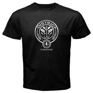 The Hunger Games Movie 2012 District 4 Fishing Logo Mens T shirt Size 