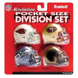 NFC West Division (4pc.) Revolution Style Pocket Pro NFL Helmet Set by 