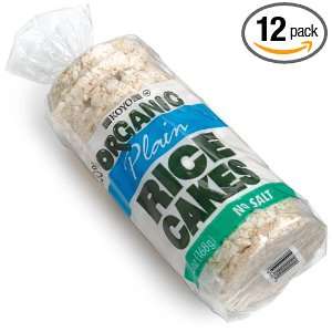 Koyo Organic Rice Cakes, Plain, No Salt, 6 Ounce Bags (Pack of 12)