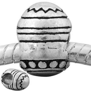 com Pandora Style Antique Silver Plated EASTER Egg Bead *Fits Pandora 