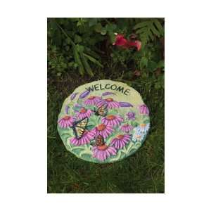  Butterflies Welcome Garden Stone   (Stones and Plaques 