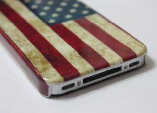Retro Style America USA Flag Pattern Hard Rubber Case Cover For iPhone 
