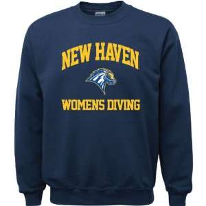 New Haven Chargers Navy Youth Womens Diving Arch Crewneck Sweatshirt 