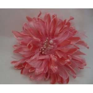  Formal Pink Satin Mum Hair Flower Clip and Pin Beauty