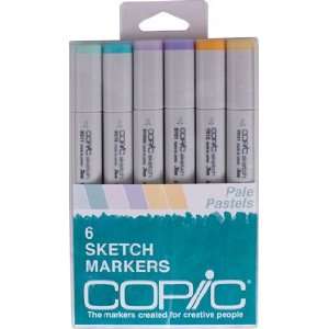  Copic Sketch Set of 6 Markers   Pale Pastels Office 