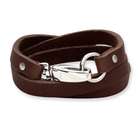   bracelets Stainless Steel Dark Brown Leather Wrap Bracelet Length 25