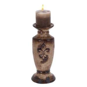  Fleur de Lis Ceramic Candleholder