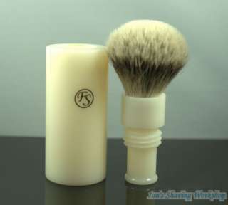 Silvertip Badger Shaving Brush Faux Ivory Travel Handle  