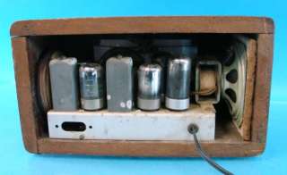   Art Deco Wood Tube AM Radio Table Top 1940s Mystery Make Model  