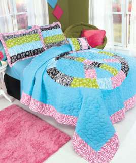   Love Bedspread Twin Full Queen Quilt Sham Pillow Teen Dorm Room  