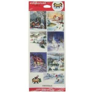  X Mas Snow Scenery 2 Sheet Sticker Case Pack 960