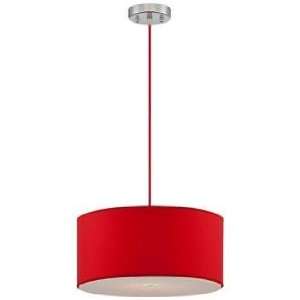  Possini Euro Design Red Shade 15 3/4 Wide Pendant Light 