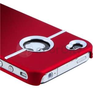   Case Cover w/ Chrome Hole for Sprint Verizon AT&T iPhone 4 G 4S  