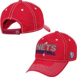 Adidas New Jersey Nets Authentic Practice Graphic Adjustable Hat 
