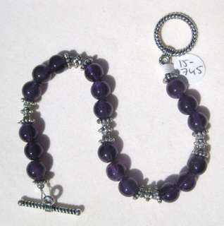 Amethyst and Sterling Silver Bracelet, 8.75 inches  