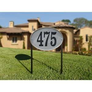  Oakfield Crushed Stone Address Plaques with Lawn Stakes 
